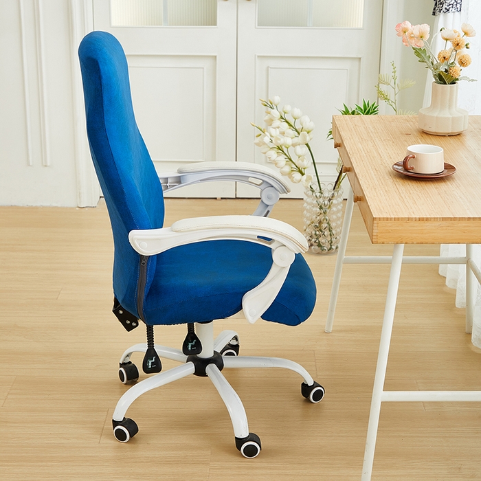 91家纺网 家纺一手货源 找家纺 丝绮鹿 2024新款防水皮革办公椅套拉链款 海蓝