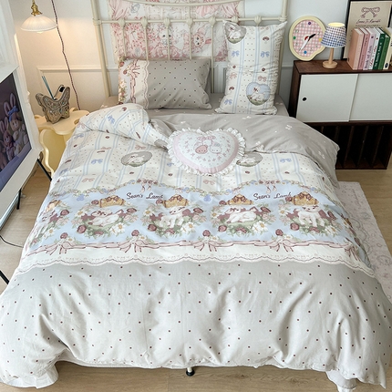 91家纺网 家纺一手货源 找家纺 昔可 2024新款13070全棉四件套系列（第三批） 昭和小羊