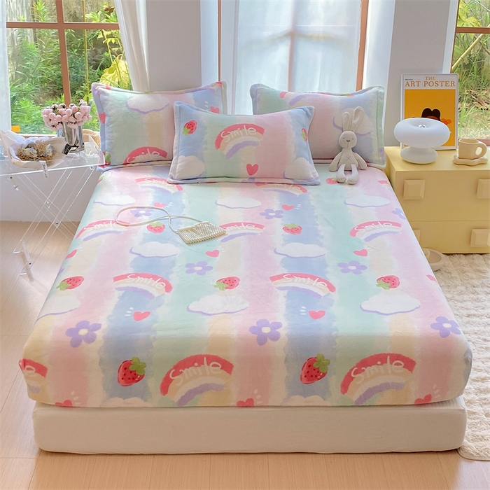 91家纺网 家纺一手货源 找家纺 凯儿家纺  2024新款加厚高克重印花系列单床笠 云间光彩