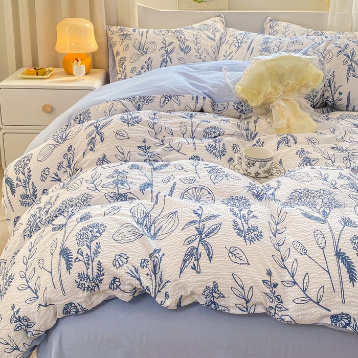 91家纺网 家纺一手货源 找家纺 悦织湾家纺 2025新款轻奢北欧风小清新印花水洗棉四件套 洛丽塔