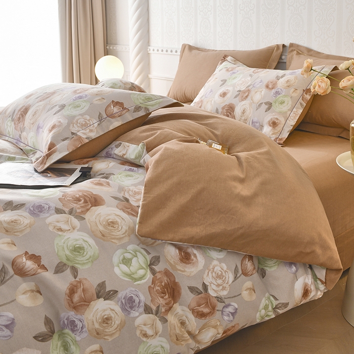 91家纺网 家纺一手货源 找家纺 优尚家纺 2025新款全棉磨毛纯棉喷气印花清新轻奢款四件套 轻奢款-古韵芳华