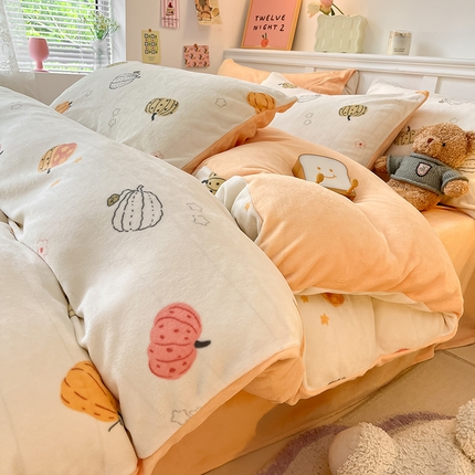 91家纺网 家纺一手货源 找家纺 （总）2024新款200g加厚防静电牛奶绒小清新四件套