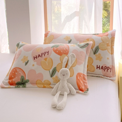 91家纺网 家纺一手货源 找家纺 （总）凯儿家纺 2025新款A类加厚高克重印花牛奶绒单枕套