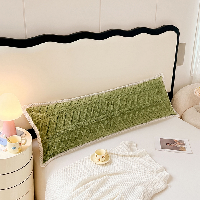 91家纺网 家纺一手货源 找家纺 梦舒羽 2025新款220克高克重塔芙绒枕套1.8m枕芯套情侣1.5枕头套 茶绿色