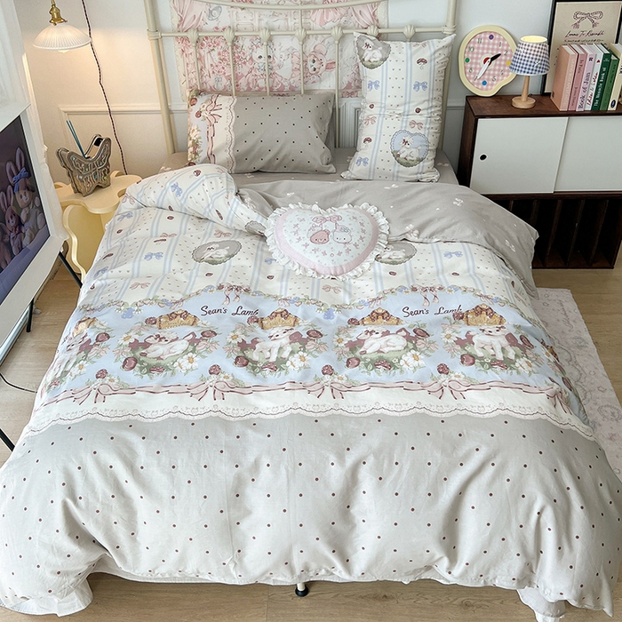 91家纺网 家纺一手货源 找家纺 昔可 2024新款13070全棉四件套系列（第三批） 昭和小羊