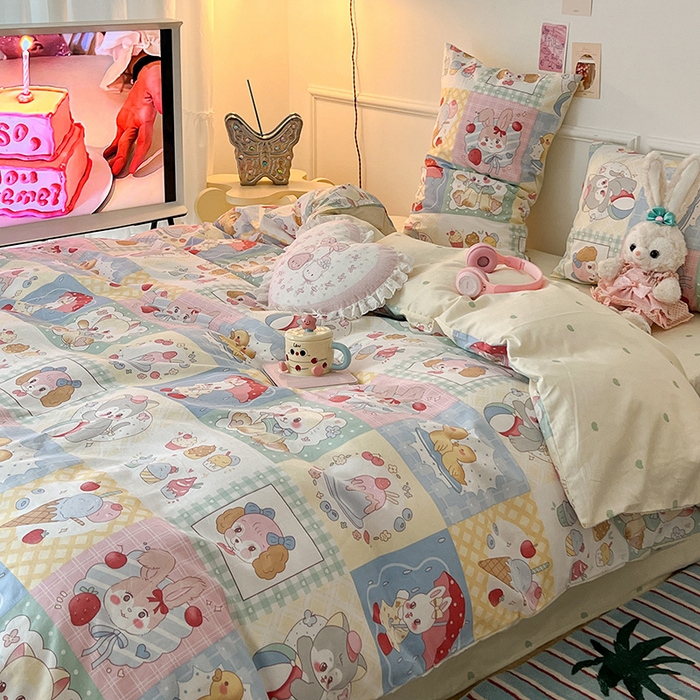 91家纺网 家纺一手货源 找家纺 昔可 2024新款13070全棉四件套系列（第三批） 昭和萌宠