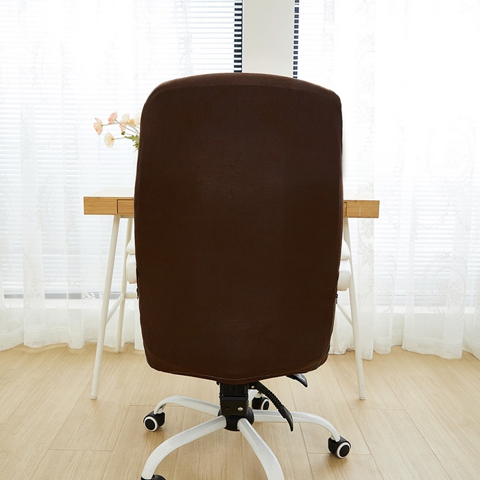 91家纺网 家纺一手货源 找家纺 丝绮鹿 2024新款防水皮革办公椅套拉链款 深咖