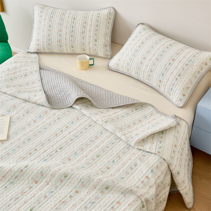 91家纺网 家纺一手货源 找家纺 美优兰 2025春款全棉单面高温砂洗床盖 潘多拉