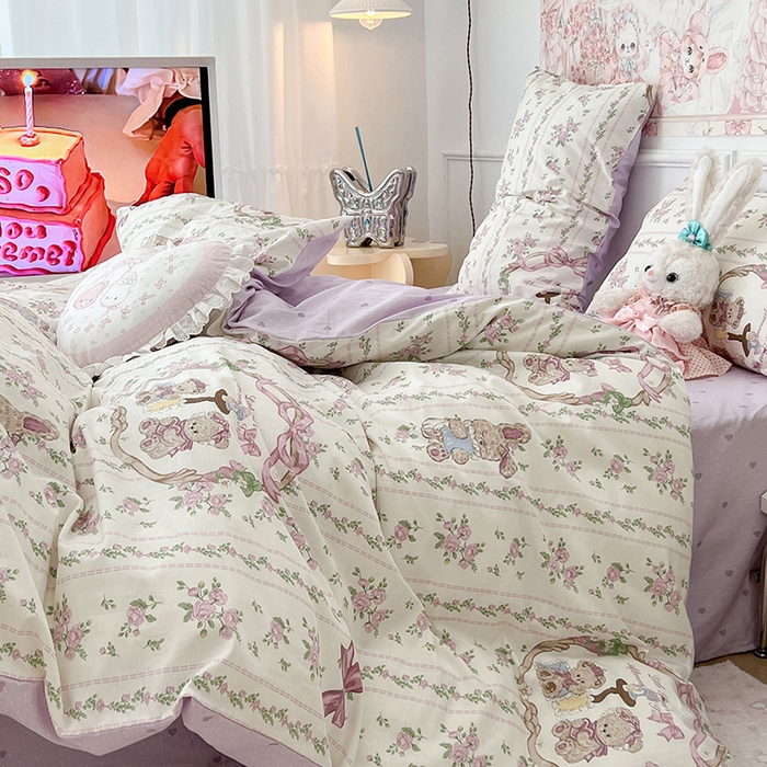 91家纺网 家纺一手货源 找家纺 昔可 2024新款13070全棉四件套系列（第三批） 曼塔小熊