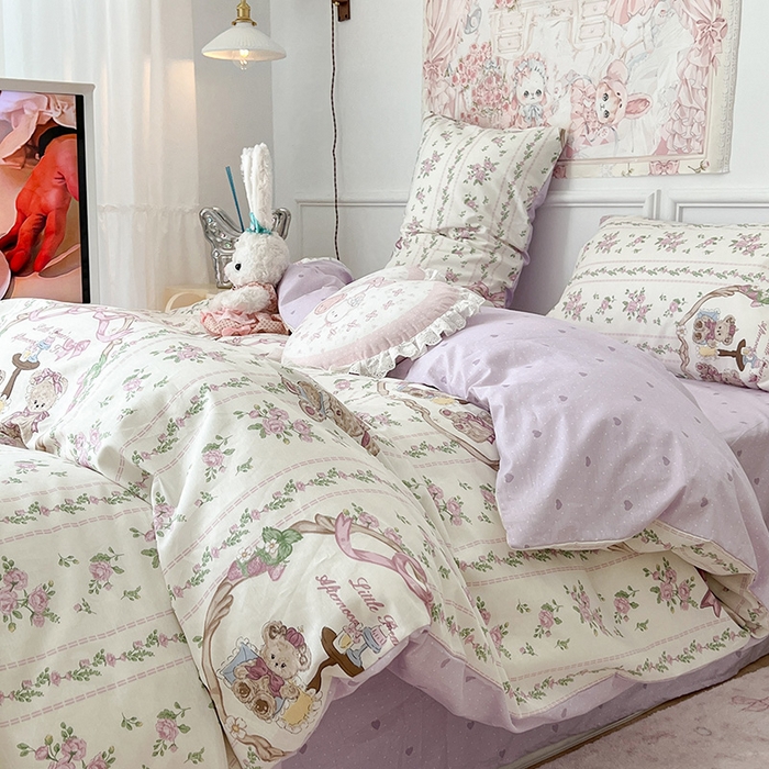 91家纺网 家纺一手货源 找家纺 昔可 2024新款13070全棉四件套系列（第三批） 曼塔小熊