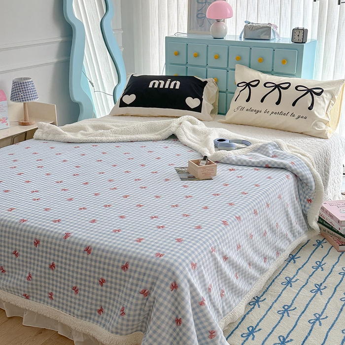 91家纺网 家纺一手货源 找家纺 （总）昔可家纺 2024新款羊羔绒牛奶绒毛毯系列（三）-ins小清新系列