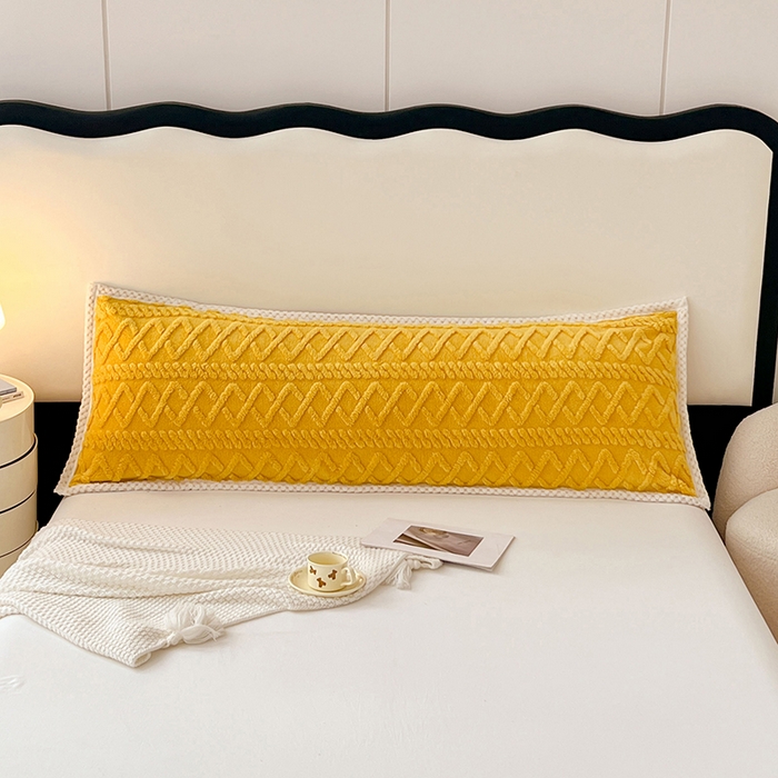 91家纺网 家纺一手货源 找家纺 梦舒羽 2025新款220克高克重塔芙绒枕套1.8m枕芯套情侣1.5枕头套 柠檬黄