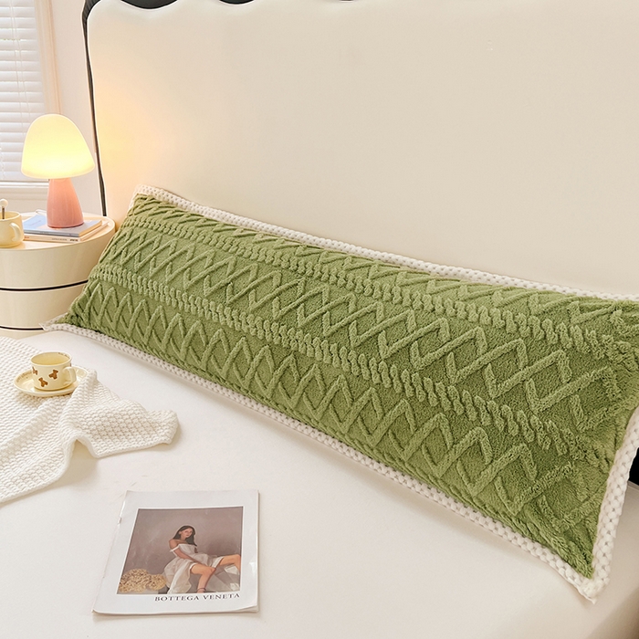 91家纺网 家纺一手货源 找家纺 梦舒羽 2025新款220克高克重塔芙绒枕套1.8m枕芯套情侣1.5枕头套 茶绿色