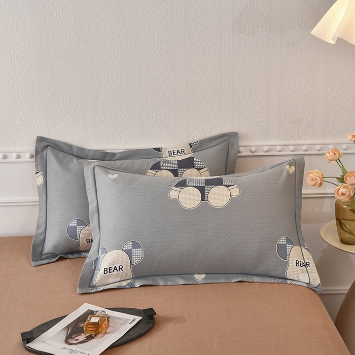 91家纺网 家纺一手货源 找家纺 优尚家纺 2025新款全棉磨毛纯棉喷气印花清新轻奢款四件套 轻奢款-星辉熊语