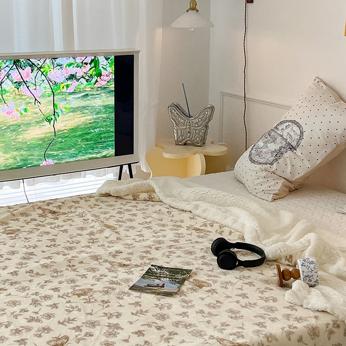 91家纺网 家纺一手货源 找家纺 昔可家纺 2024新款羊羔绒牛奶绒毛毯系列（三）-ins小清新系列 复古蝴蝶