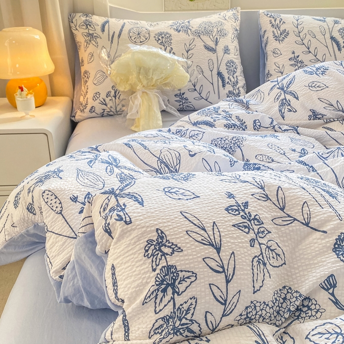 91家纺网 家纺一手货源 找家纺 悦织湾家纺 2025新款轻奢北欧风小清新印花水洗棉四件套 洛丽塔