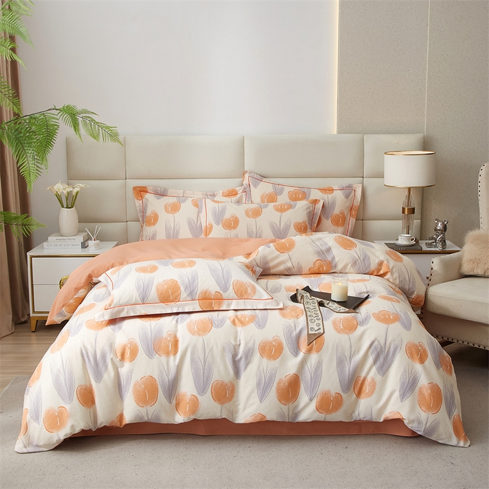 91家纺网 家纺一手货源 找家纺 品乐家纺 2024新款32支全棉超柔生态磨毛四件套 罗马花园