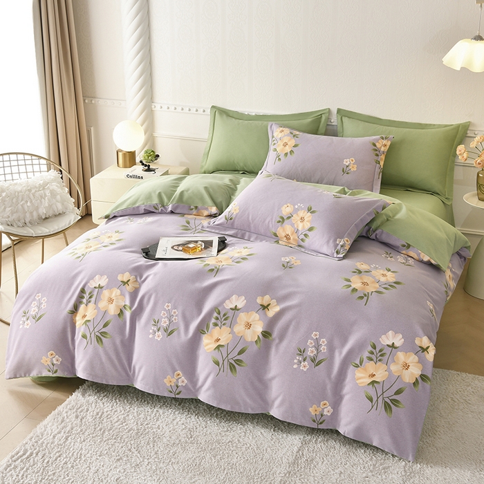 91家纺网 家纺一手货源 找家纺 优尚家纺 2025新款全棉磨毛纯棉喷气印花清新轻奢款四件套 轻奢款-幽香雅韵