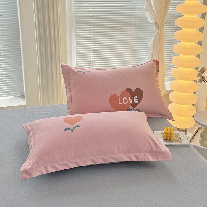 91家纺网 家纺一手货源 找家纺 优尚家纺 2025新款全棉磨毛纯棉喷气印花清新轻奢款四件套 清新款-绯心绣语