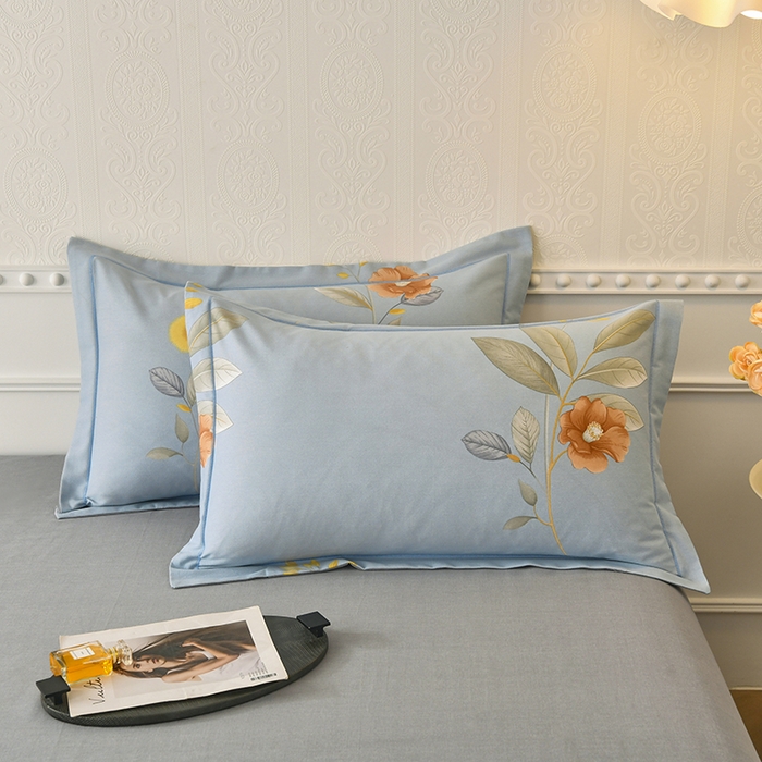 91家纺网 家纺一手货源 找家纺 优尚家纺 2025新款全棉磨毛纯棉喷气印花清新轻奢款四件套 轻奢款-蔚蓝幽梦