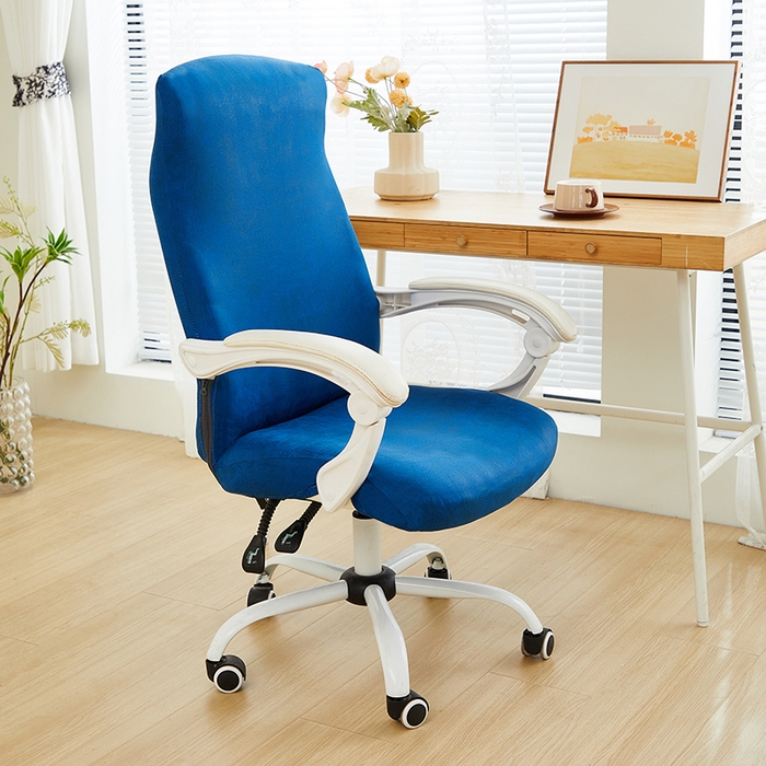 91家纺网 家纺一手货源 找家纺 丝绮鹿 2024新款防水皮革办公椅套拉链款 海蓝