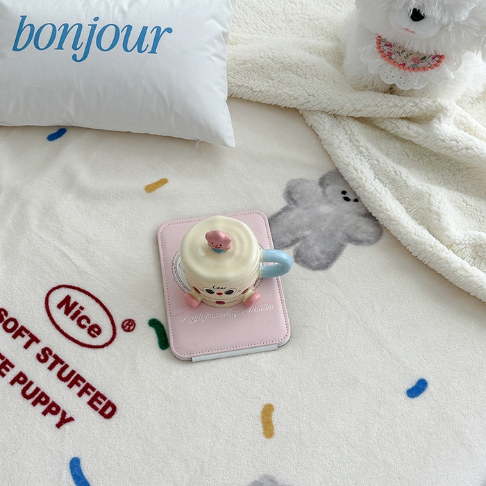 91家纺网 家纺一手货源 找家纺 昔可家纺 2024新款羊羔绒牛奶绒毛毯系列（三）-卡通系列 朱古力小灰熊