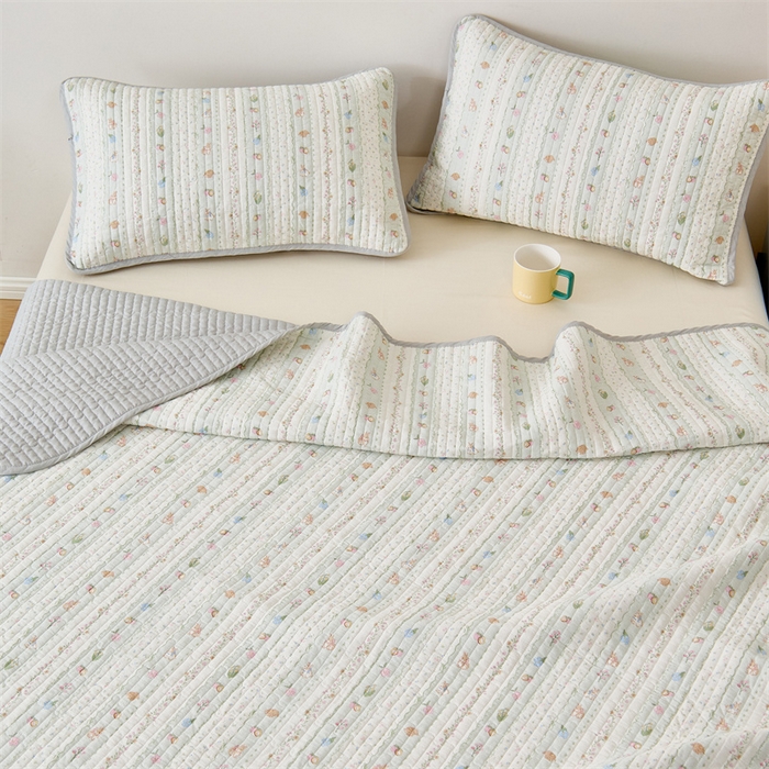 91家纺网 家纺一手货源 找家纺 美优兰 2025春款全棉单面高温砂洗床盖 潘多拉