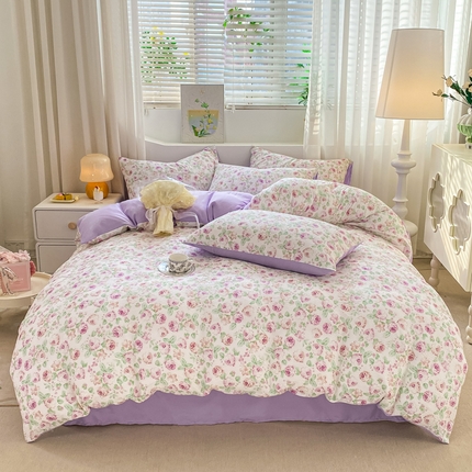 91家纺网 家纺一手货源 找家纺 （总）悦织湾家纺 2025新款轻奢北欧风小清新印花水洗棉四件套