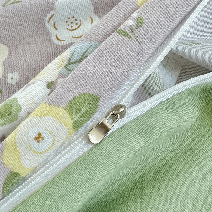 91家纺网 家纺一手货源 找家纺 优尚家纺 2025新款全棉磨毛纯棉喷气印花清新轻奢款四件套 清新款-粉韵花庭