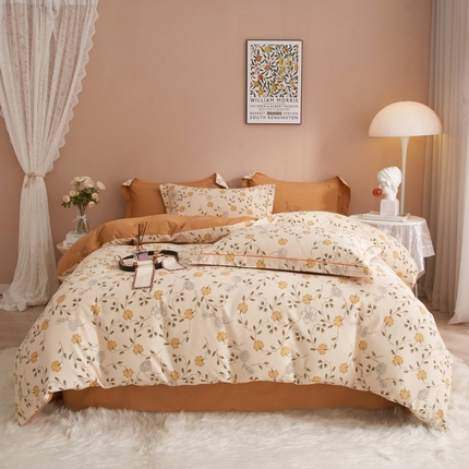 91家纺网 家纺一手货源 找家纺 （总）2025新款全棉加厚生态磨毛印花四件套-基础款