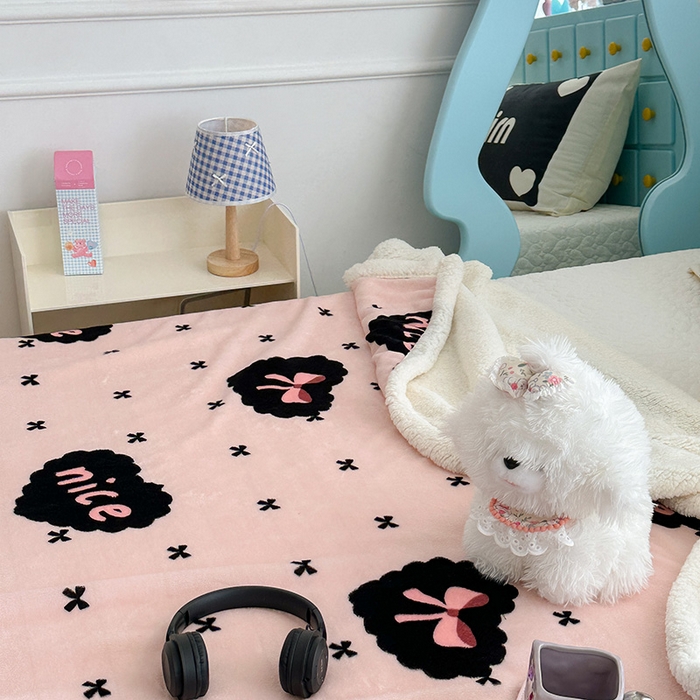 91家纺网 家纺一手货源 找家纺 昔可家纺 2024新款羊羔绒牛奶绒毛毯系列（三）-ins小清新系列 蕾系少女