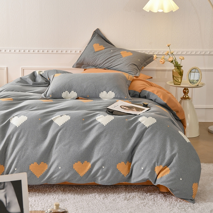 91家纺网 家纺一手货源 找家纺 优尚家纺 2025新款全棉磨毛纯棉喷气印花清新轻奢款四件套 轻奢款-暮色心绘