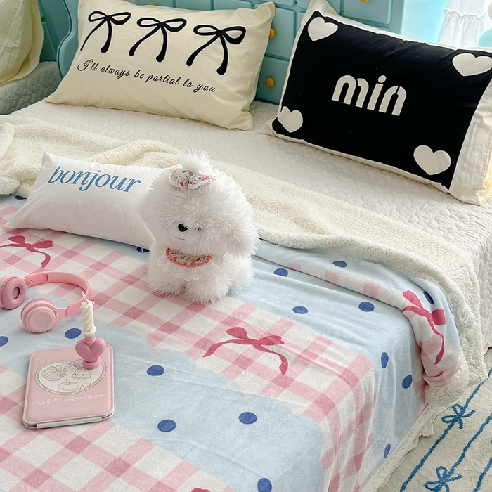 91家纺网 家纺一手货源 找家纺 昔可家纺 2024新款羊羔绒牛奶绒毛毯系列（三）-ins小清新系列 芭蕾美学