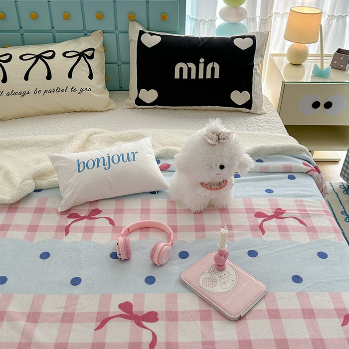 91家纺网 家纺一手货源 找家纺 昔可家纺 2024新款羊羔绒牛奶绒毛毯系列（三）-ins小清新系列 芭蕾美学