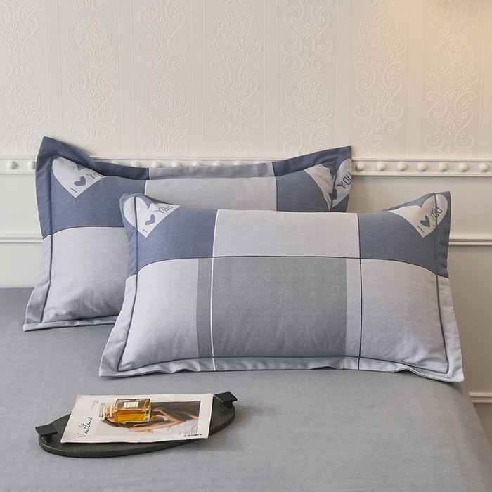 91家纺网 家纺一手货源 找家纺 优尚家纺 2025新款全棉磨毛纯棉喷气印花清新轻奢款四件套 轻奢款-蓝梦心格