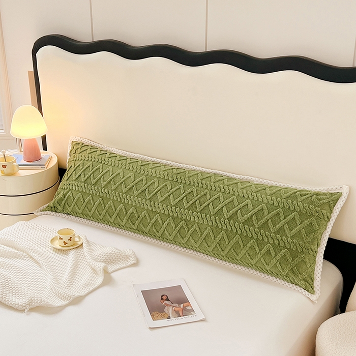 91家纺网 家纺一手货源 找家纺 梦舒羽 2025新款220克高克重塔芙绒枕套1.8m枕芯套情侣1.5枕头套 茶绿色