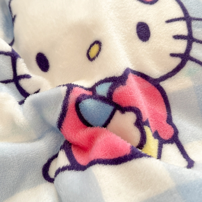 91家纺网 家纺一手货源 找家纺 2024新款三丽鸥牛奶绒小版四件套 牛奶绒小版-幸运星KT猫