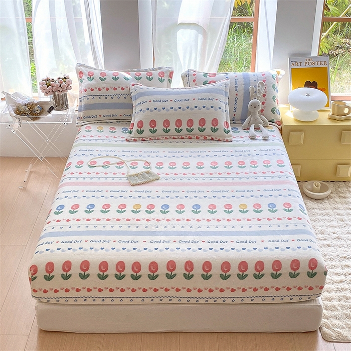 91家纺网 家纺一手货源 找家纺 凯儿家纺  2024新款加厚高克重印花系列单床笠 元气满满