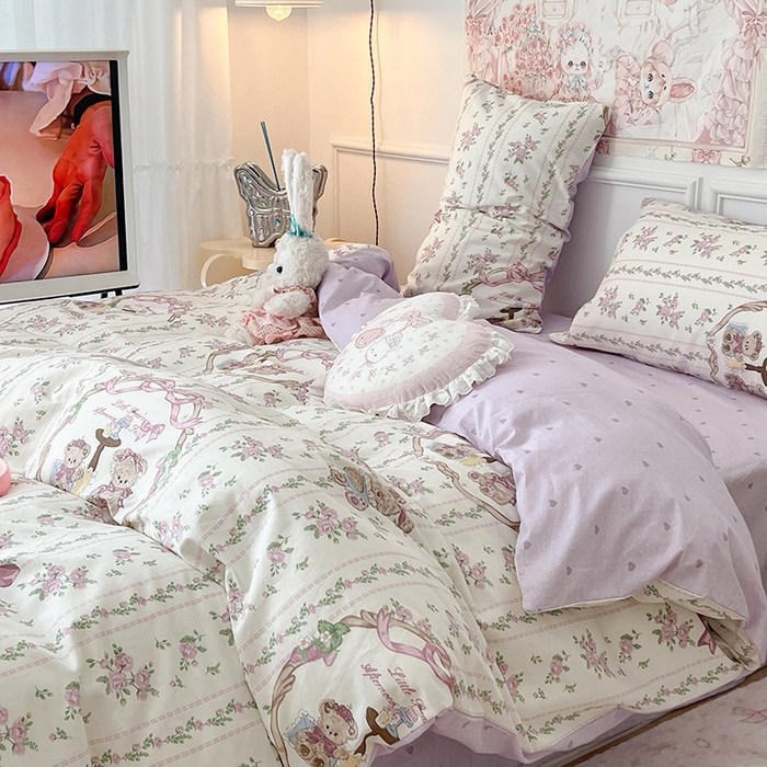 91家纺网 家纺一手货源 找家纺 昔可 2024新款13070全棉四件套系列（第三批） 曼塔小熊