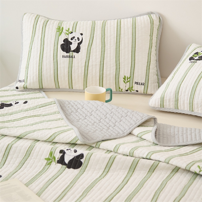 91家纺网 家纺一手货源 找家纺 美优兰 2025春款全棉单面高温砂洗床盖 顽皮熊