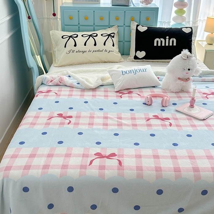 91家纺网 家纺一手货源 找家纺 昔可家纺 2024新款羊羔绒牛奶绒毛毯系列（三）-ins小清新系列 芭蕾美学