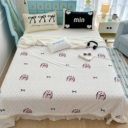 昔可家纺 2024新款羊羔绒牛奶绒毛毯系列（三）-ins小清新系列 芭蕾蛋糕