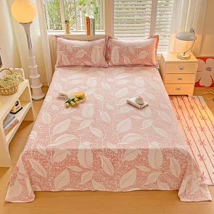 名兮 2024新款立体高克重加厚浮雕绒床单 千叶-粉