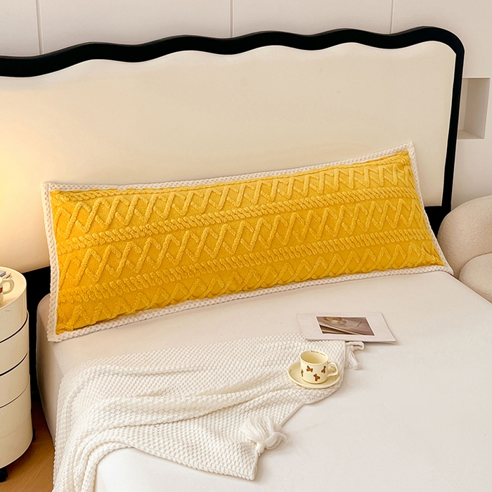 91家纺网 家纺一手货源 找家纺 梦舒羽 2025新款220克高克重塔芙绒枕套1.8m枕芯套情侣1.5枕头套 柠檬黄