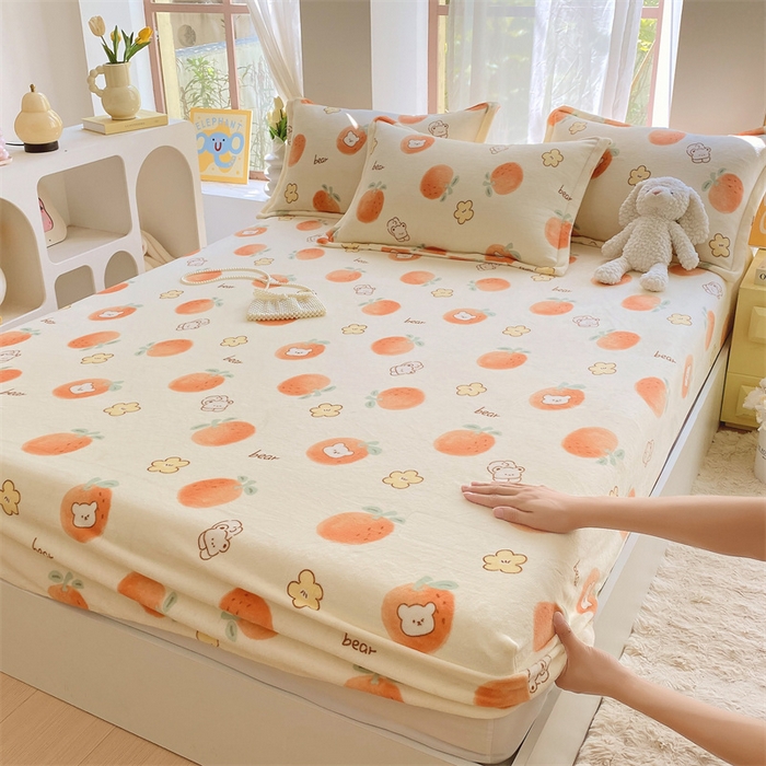 91家纺网 家纺一手货源 找家纺 凯儿家纺  2024新款加厚高克重印花系列单床笠 心想事成