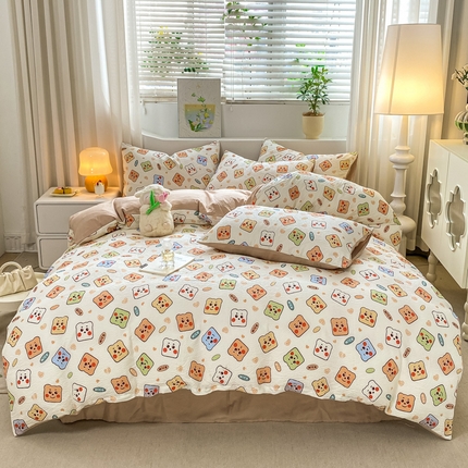 91家纺网 家纺一手货源 找家纺 （总）悦织湾家纺 2025新款轻奢北欧风小清新印花水洗棉四件套