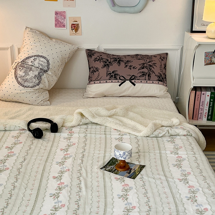 91家纺网 家纺一手货源 找家纺 昔可家纺 2024新款羊羔绒牛奶绒毛毯系列（三）-ins小清新系列 琉璃花语