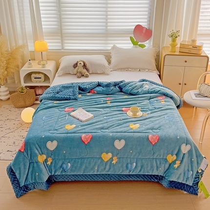 91家纺网 家纺一手货源 找家纺 总 宜梦家居【需要买家秀请联系老板】 2025新款婴儿牛奶豆豆双面绒春秋被子冬被芯大豆被