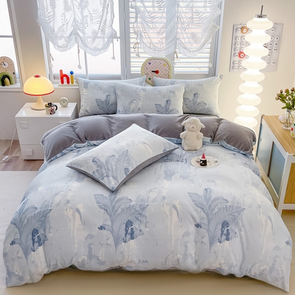 91家纺网 家纺一手货源 找家纺 （总）鸿羽樱（鸿羽樱）家纺 2025新款直播热款小清新牛奶绒四件套