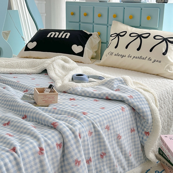 91家纺网 家纺一手货源 找家纺 （总）昔可家纺 2024新款羊羔绒牛奶绒毛毯系列（三）-ins小清新系列